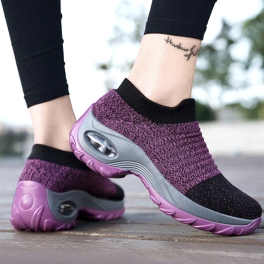 Nana (Size 40/9-9.5) Purple & Black Slip-on Chunky Sole Runner Sneaker